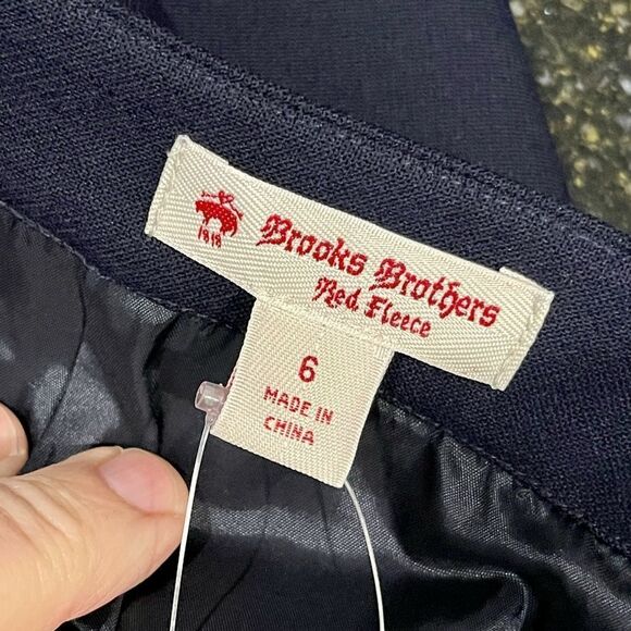 Brooks Brother Red Fleece Navy Laced Wool Blend Skirt. Size 6 - Picture 8 of 13